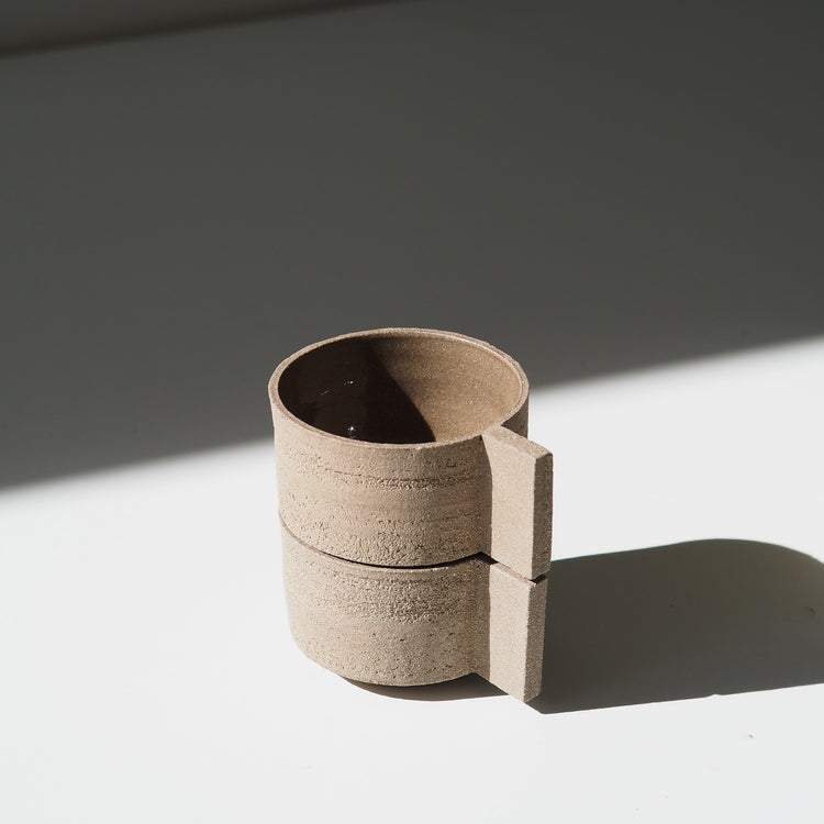 TASSE À ANSE GRISE TRANSPARENT Ø9CM