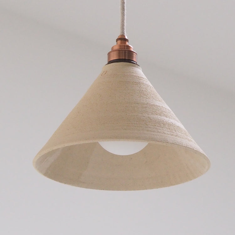 SUSPENSION TAILLE M GRES SABLE Ø23CM H14CM