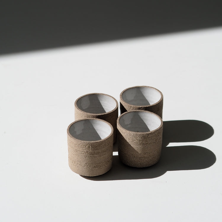 GOBELET EXPRESSO GRIS BLANC Ø6CM