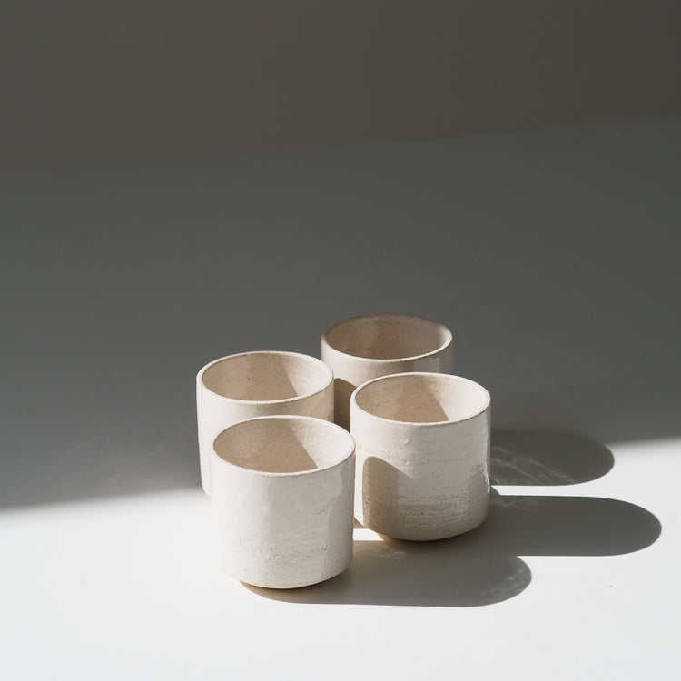 GOBELET MOYEN SABLE BLANC INTÉGRAL Ø7CM