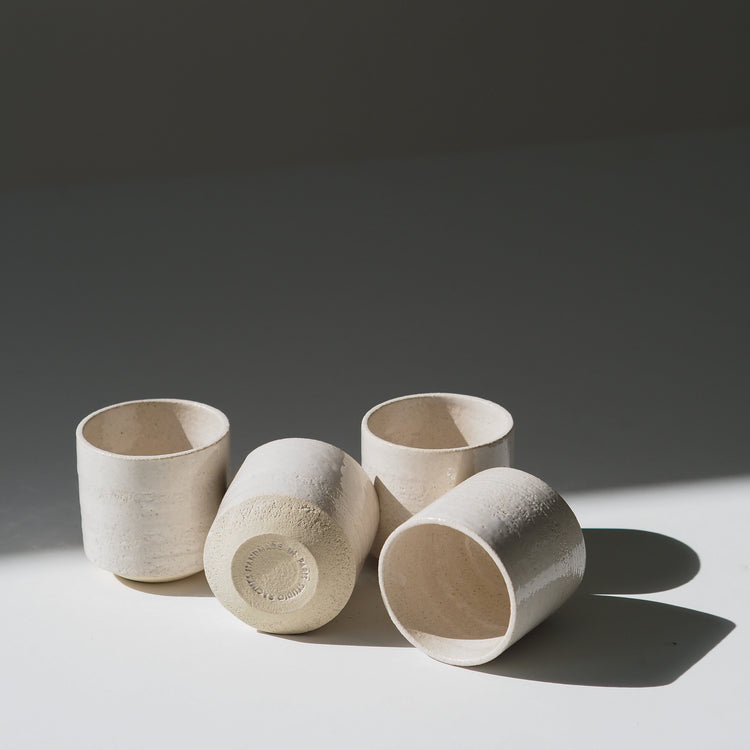 GOBELET MOYEN SABLE BLANC INTÉGRAL Ø7CM