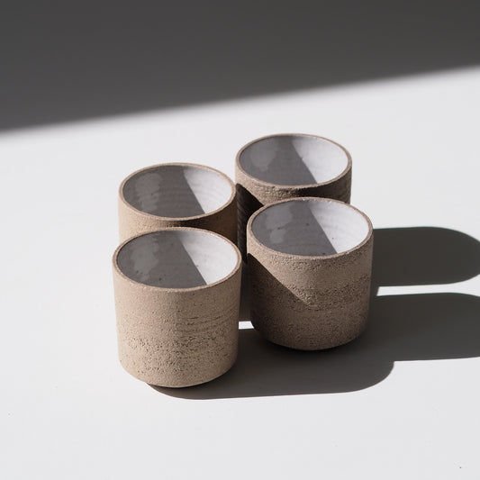 GOBELET MOYEN GRIS BLANC Ø7CM