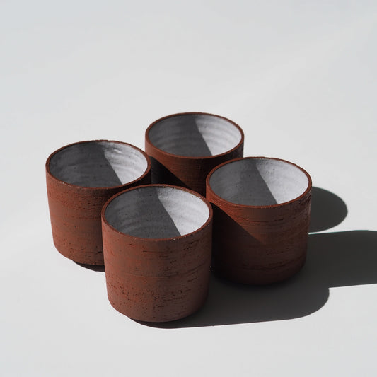 GOBELET MOYEN ROUGE BLANC Ø7CM