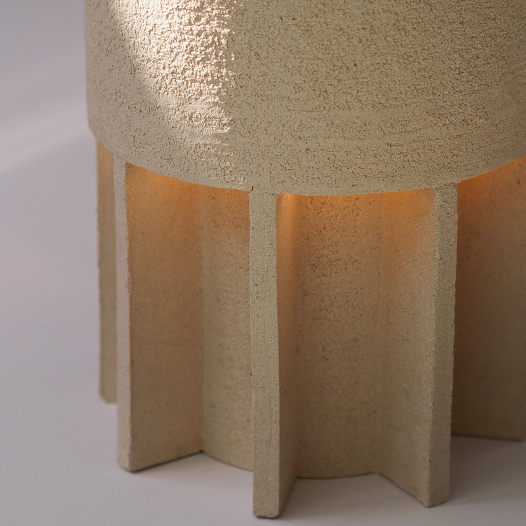 LAMPE SUR PIED MOYENNE SABLE TRANSPARENT Ø20CM