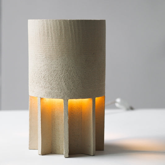 LAMPE SUR PIED MOYENNE SABLE TRANSPARENT Ø20CM