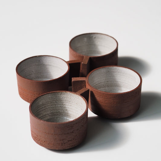 TASSE À ANSE ROUGE BLANC Ø9CM
