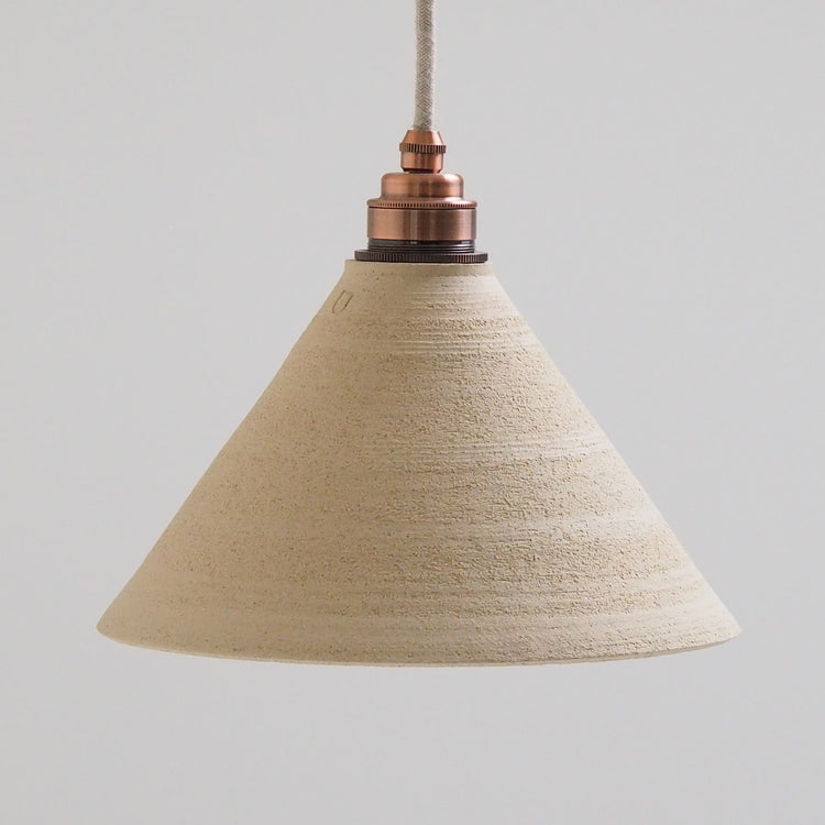 SUSPENSION TAILLE M GRES SABLE Ø23CM H14CM