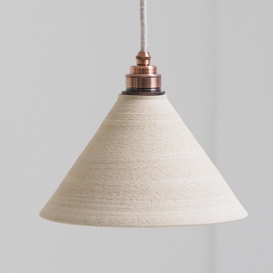 SUSPENSION TAILLE M GRES SABLE Ø23CM H14CM